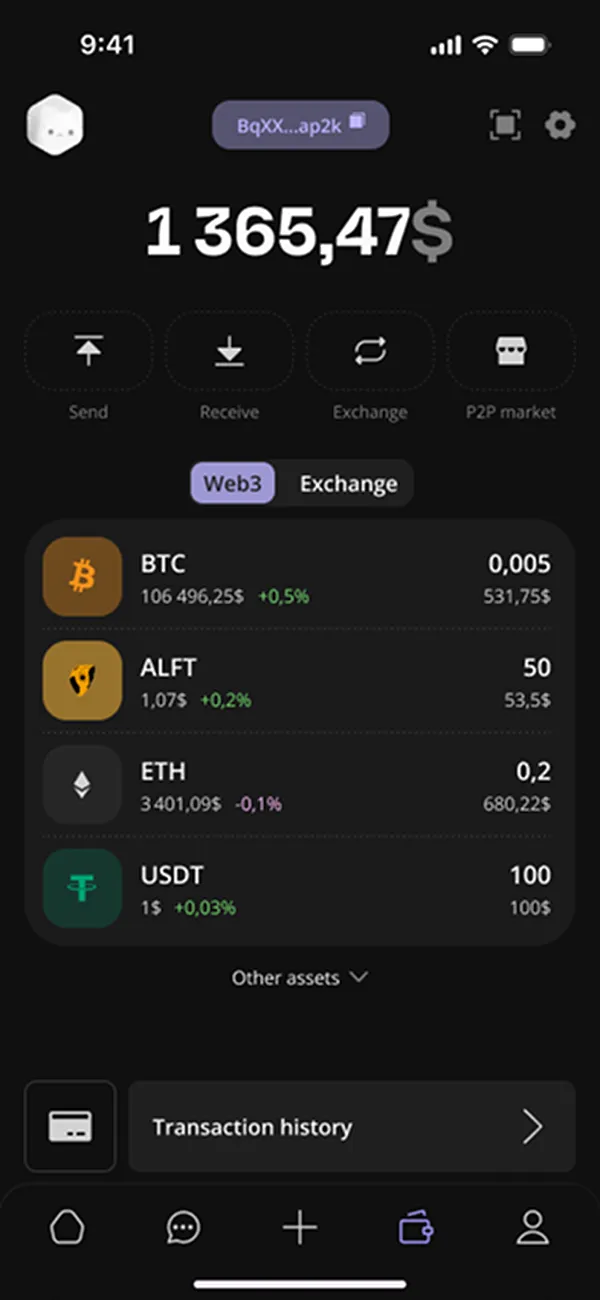 Crypto wallet preview